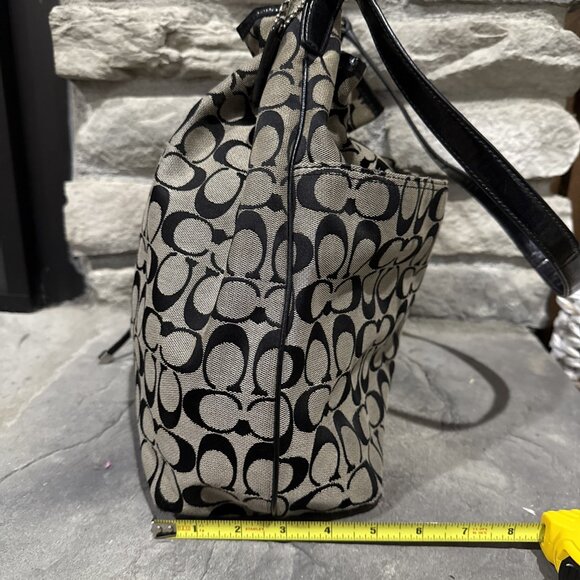 Authentic Rare Coach Black Stripe Bucket w/Patent Leather No M1382-F30581 - Picture 4 of 12